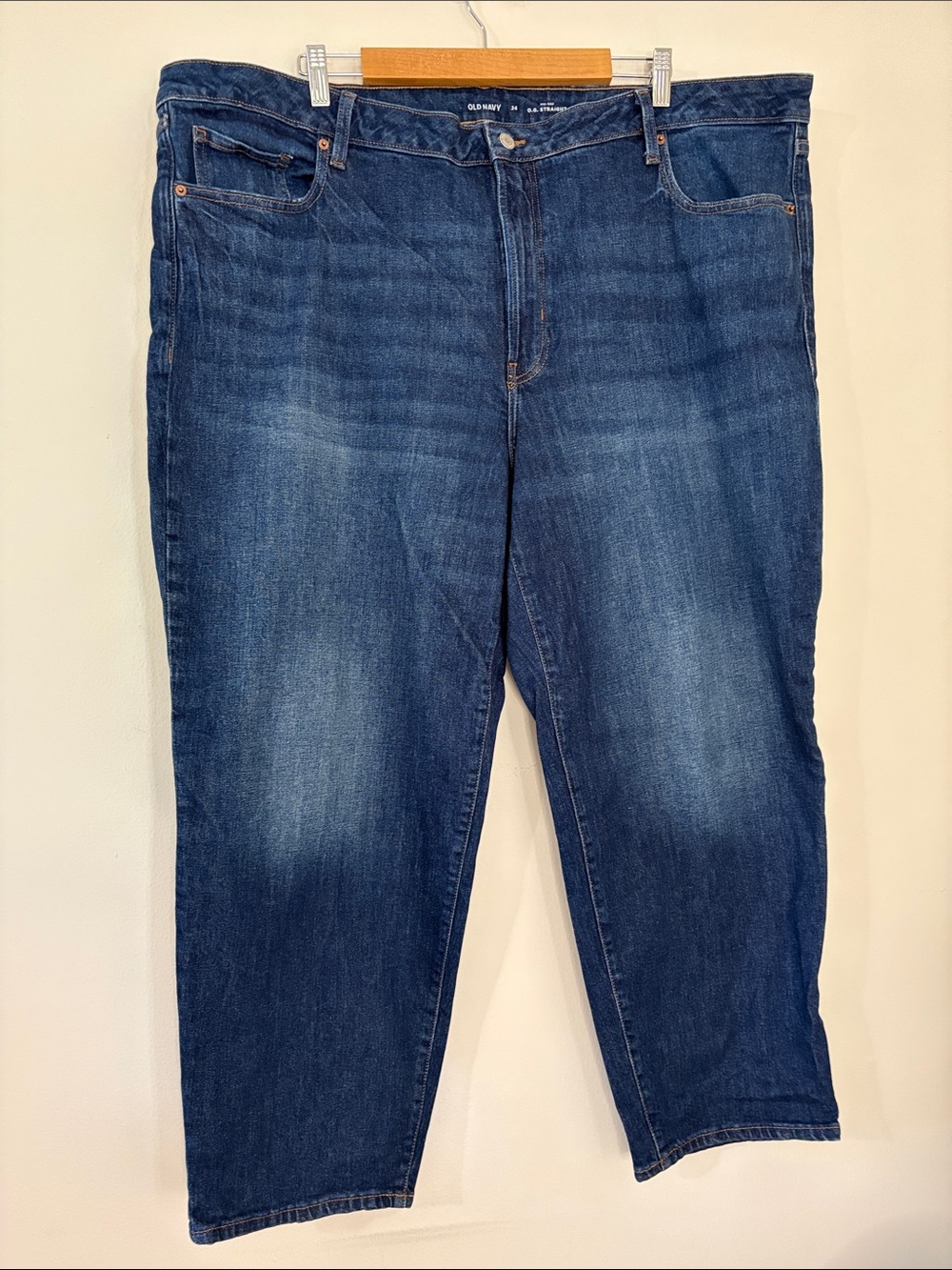 Old Navy Mid-Rise OG Straight Jeans Medium Dark Wash Firethorn 2024 Plus Size 24